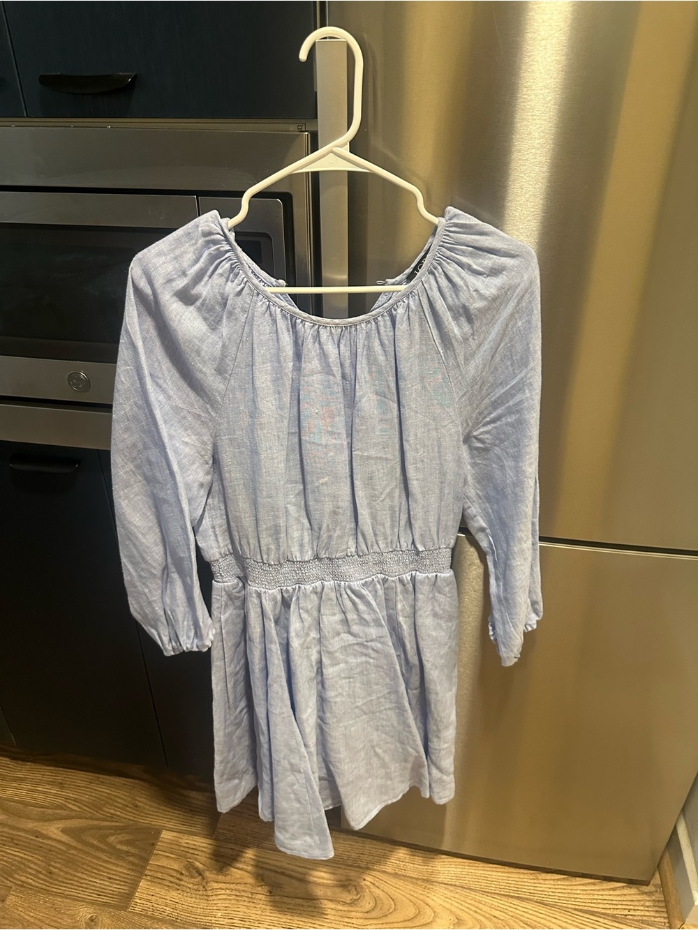J Crew Light Blue Peasant Style Dress